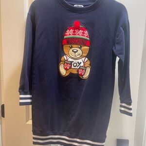 Moschino Kids Navy Sweatshirt with Bear Design